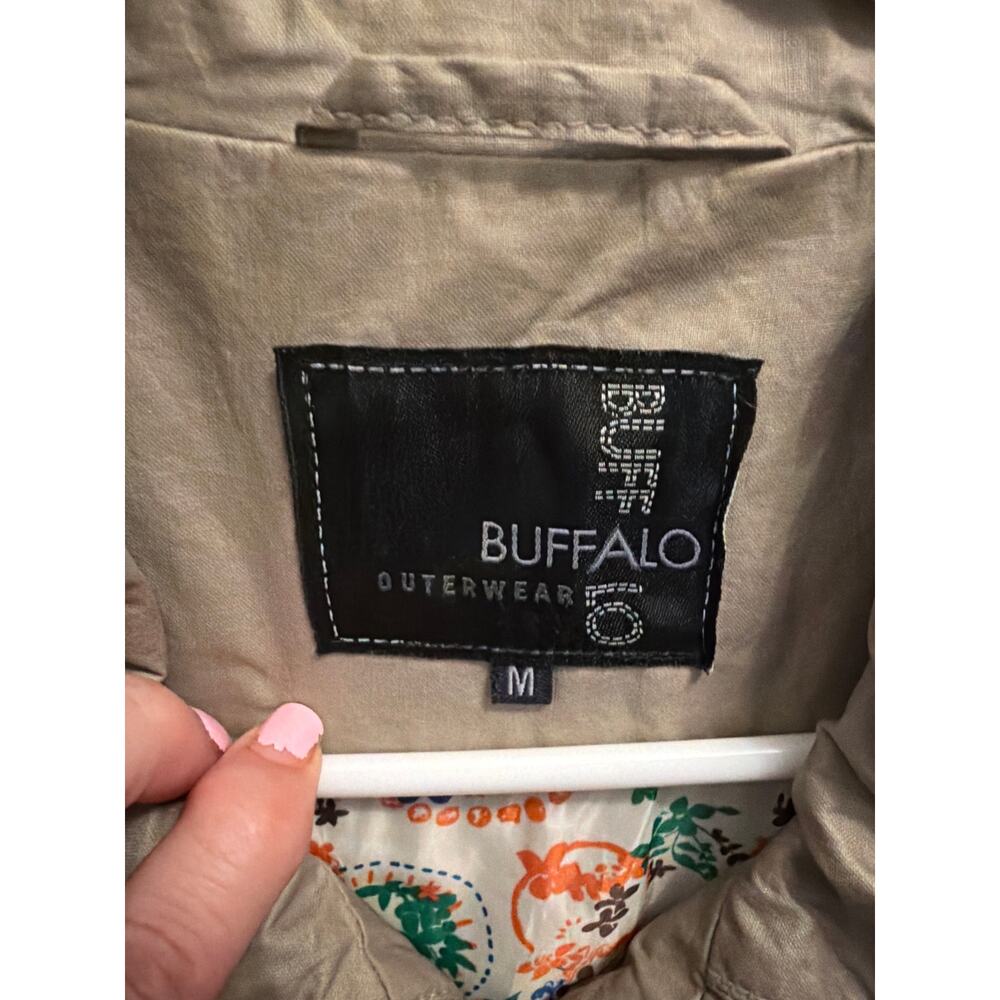 Buffalo David Bitton Khaki Utility Cargo Jacket Floral Lining Size Medium - Picture 6 of 10